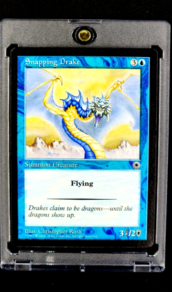 1997 MTG Magic The Gathering Portal Starter Set Snapping Drake Blue Vintage - Image 1