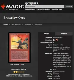 1994 MTG Magic The Gathering Fallen Empires Brassclaw Orcs Dan Frazier Vintage - Image 3