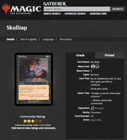 2003 MTG Magic The Gathering Scourge #73 Skulltap Vintage *Only Printing* NM - Image 3
