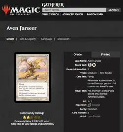 2003 MTG Magic The Gathering Scourge #3 Aven Farseer White *Only Printing* - Image 3