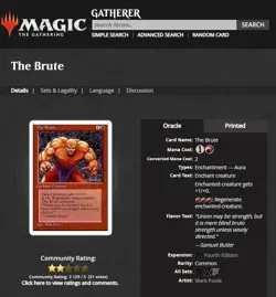 1995 MTG Magic The Gathering 4th Fourth Edition The Brute Vintage 1st Printing - Image 3