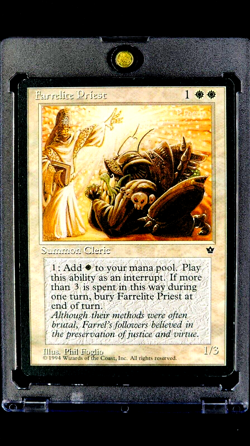 1994 MTG Magic The Gathering Fallen Empires Farrelite Priest Uncommon Foglio Art - Image 1