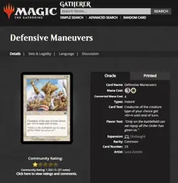 2002 MTG Magic the Gathering Onslaught #23 Defensive Maneuvers Unplayed White - Image 3