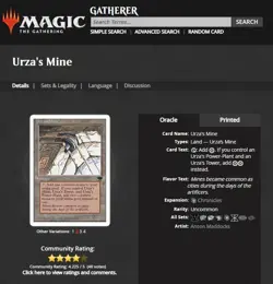 1995 MTG Magic The Gathering Chronicles Urza's Mine Variant 2 Vintage Uncommon - Image 3