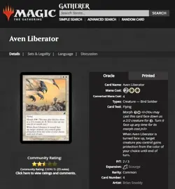 2003 MTG Magic The Gathering Scourge #4 Aven Liberator White *Only Printing* - Image 3