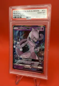 2019 POKEMON HIDDEN FATES MEWTWO GX #31 PSA 10 GEM MINT 31/68 - Image 4