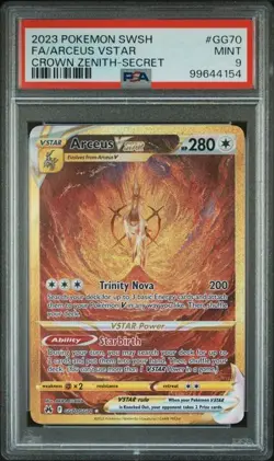 PSA 9 Pokemon MINT Crown Zenith - Arceus VStar Galarian Gallery GG70 2023 - Image 1