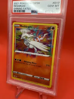 2021 POKEMON SWORD & SHIELD SHINING FATES #017 RESHIRAM PSA 10 - Image 4