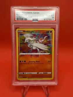 2021 POKEMON SWORD & SHIELD SHINING FATES #017 RESHIRAM PSA 10 - Image 5