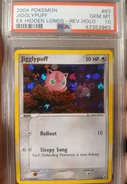 2004 Pokemon Jigglypuff PSA 10 GEM MT Ex Hidden Legends Rev. Holo - Image 1