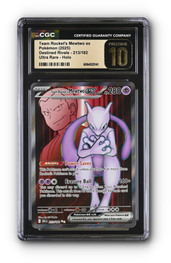POKEMON Team Rocket's Mewtwo ex 213/182 Sv10: Destined Rivals CGC 10 PRISTINE - Image 1
