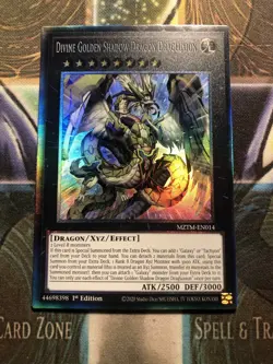 ** DIVINE GOLDEN SHADOW DRAGON DRAGLUXION ** COLLECTOR'S RARE MZMT-EN014 YUGIOH! - Image 1