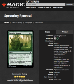 2024 MTG Magic the Gathering Ravnica Remastered #157 Sprouting Renewal WOTC Card - Image 3