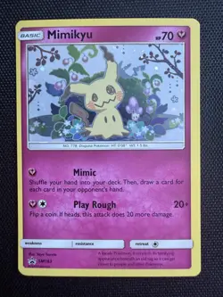 Pokemon Mimikyu TCG Sun Moon SM163 Holo Rare Black Star Promo Card 2019 - Image 1