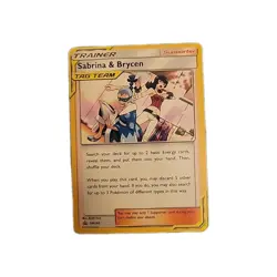 Sabrina & Brycen SM246 NM Black Star Promo Near Mint Tag Team Pokemon TCG Card - Image 1