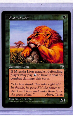 1996 MTG Magic the Gathering Mirage Mtenda Lion Vintage WOTC Magic Card - Image 1