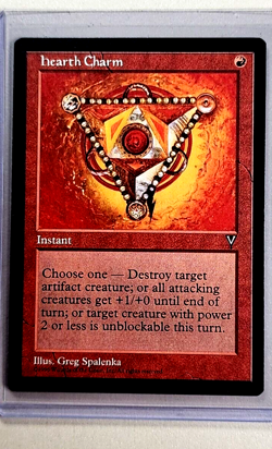 1997 MTG Magic the Gathering Visions Hearth Charm Vintage Red WOTC Card - Image 1