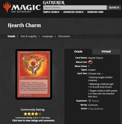 1997 MTG Magic the Gathering Visions Hearth Charm Vintage Red WOTC Card - Image 3