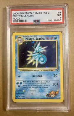 Pokemon TCG Misty's Seadra Gym Heroes Holo Rare Card 9/132 Rare GRADED PSA 7 - Image 1