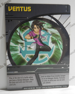 Bakugan Card - Ventus - Blue Ability Card - BA191 - 11/15a - 2008 - Image 1