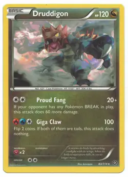 Pokemon Card: Druddigon 83/114 Steam Siege Set Rare Pack Fresh! NM - Image 1
