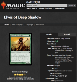 2005 MTG Magic the Gathering Ravnica City of Guilds #161 Elves of Deep Shadow - Image 3