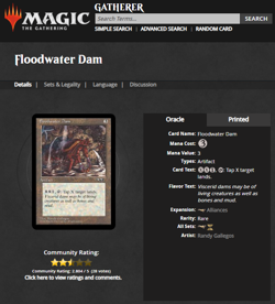 1996 MTG Magic The Gathering Alliances Floodwater Dam Vintage Reserved List NM - Image 3