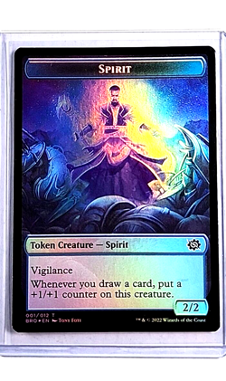 2022 MtG Magic the Gathering BRO Brothers' War Spirit / Powerstone Foil Token - Image 1