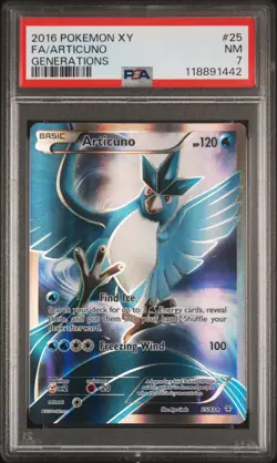 2016 POKEMON XY GENERATIONS #25 FULL ART/ARTICUNO PSA 7 - Image 1