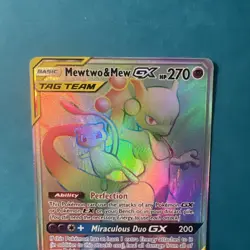 Pokemon Unified Minds 242/236 Mewtwo & Mew GX Rainbow Secret Rare - Image 5