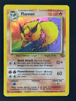 1999 Flareon 3/64 Jungle Holo Rare Pokemon TCG - Vintage Pokemon TCG WoTC - Image 1
