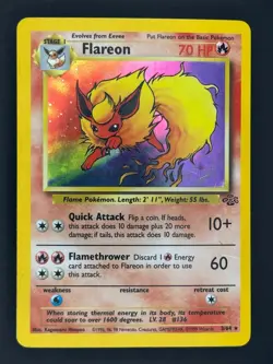 1999 Flareon 3/64 Jungle Holo Rare Pokemon TCG - Vintage Pokemon TCG WoTC - Image 5