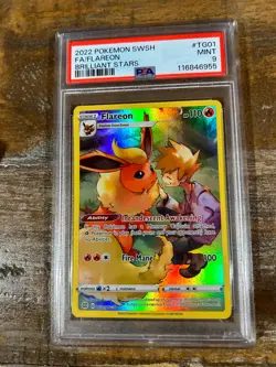 POKEMON 2022 Brilliant Stars Full Art FLAREON #TG01 PSA 9 Mint RARE 5 - Image 1