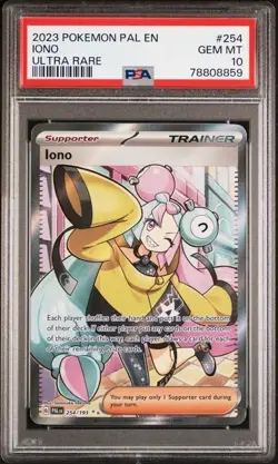 PSA 10 Iono 254/193 Pokemon Scarlet Violet Paldea Evolved Ultra Rare Full Art - Image 1