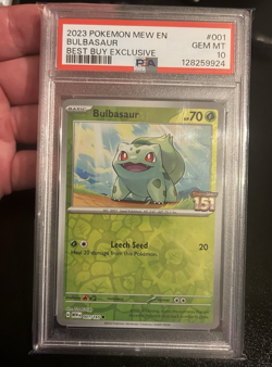 2023 POKEMON MEW EN-151 BEST BUY EXCLUSIVE #001 BULBASAUR PSA 10 - Image 1