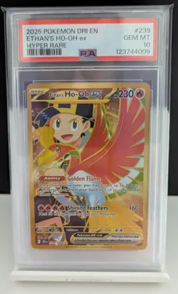 Ethan's Ho-Oh Ex Hyper Rare Pokemon TCG Destined Rivals DRI 239/182 PSA 10 - Image 1