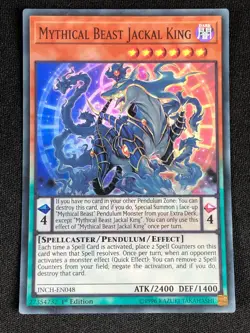 YUGIOH MYTHICAL BEAST JACKAL KING INCH-EN048 1ST SUPER NM - Image 1