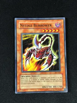 YUGIOH NEEDLE BURROWER AST-020 SUPER HP/CREASES SPANISH - Image 1