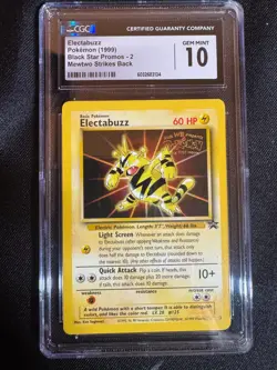 CGC 10 GEM MINT Electabuzz # 2 WB Movie WOTC Black Star PROMO Pokemon Card - Image 1