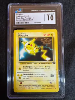 CGC 10 GEM MINT Pikachu # 4 WB Movie WOTC Black Star Promo Pokemon Card - Image 1