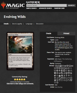 2024 MTG Magic the Gathering FDN Foundations Foil #262 Evolving Wilds WOTC Card - Image 3