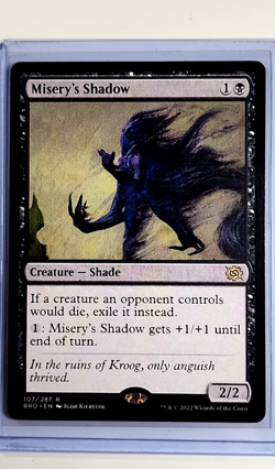2022 Magic the Gathering BRO Brother's War #107 Misery's Shadow Rare WOTC Card - Image 1