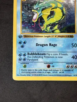Pokemon Card - Gyarados Base Set 1st Edition Shadowless 6/102 Holo Rare - Image 3
