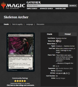 2022 MTG Magic the Gathering 2x2 Double Masters #90 Skeleton Archer WOTC Card - Image 3