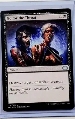 2022 MTG Magic the Gathering 2x2 Double Masters #76 Go For the Throat WOTC Card - Image 1