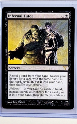 2006 MTG Magic the Gathering Dissension #46 Infernal Tutor Black Rare WOTC Card - Image 1
