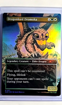 2025 MTG Magic The Gathering SLD Secret Lair Drop Foil Baby Dragonlord Dromoka - Image 1