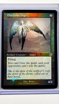 2022 MtG Magic the Gathering BRO Brothers' War Retro Foil #41 Platinum Angel - Image 1