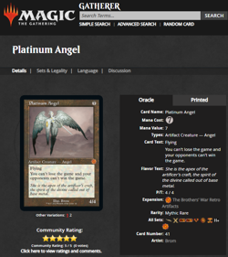 2022 MtG Magic the Gathering BRO Brothers' War Retro Foil #41 Platinum Angel - Image 3