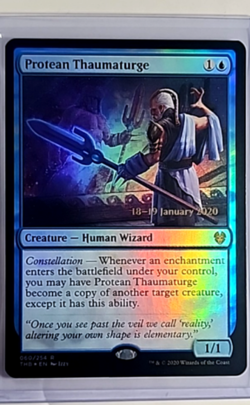 MTG Magic The Gathering THB Theros Beyond Death Promo Foil Protean Thaumaturge - Image 1